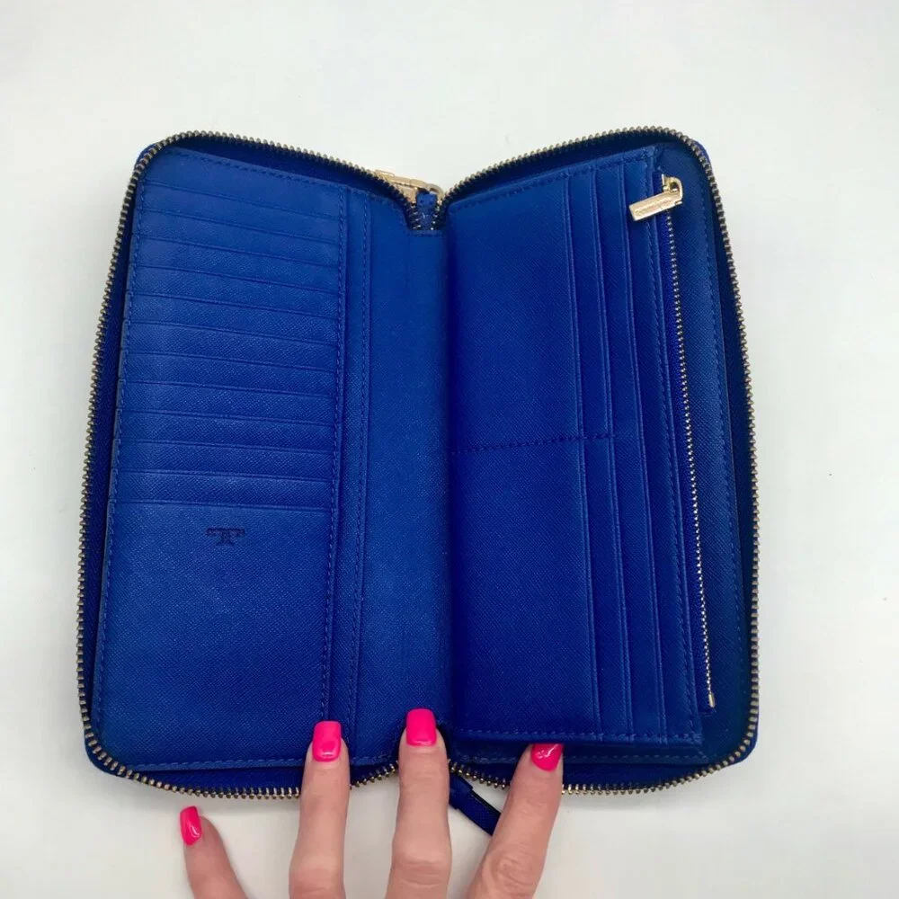 Tory Burch Royal Blue Robinson Continental Wallet - Picture 10 of 10